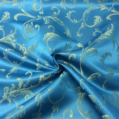 Turquoise Gold Fabric 